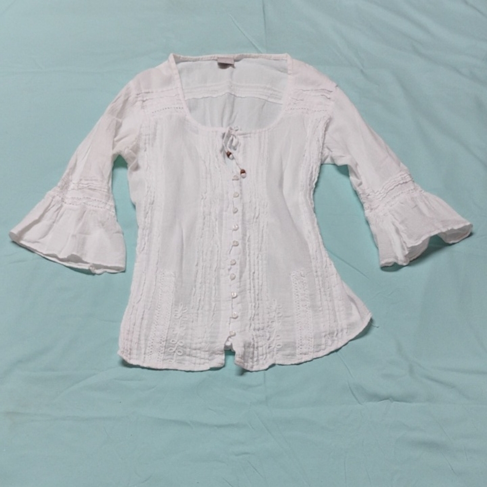 Chic White Button-Down Blouse